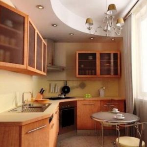 Gipso lubos mažoje virtuvėje