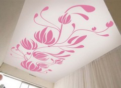Варианты нанесения декоративного рисунка на потолок