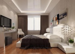 Особенности и варианты оформления в современном стиле потолка в спальне