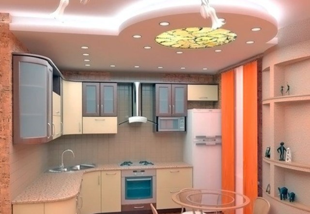 Što se može učiniti rastezljivim stropovima u maloj kuhinji