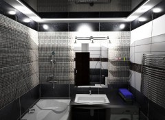 Преимущества и примеры применения черных натяжных потолков в ванной