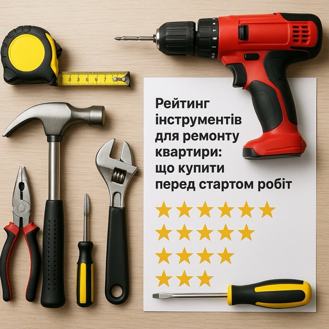 Рейтинг інструментів для ремонту квартири: що купити перед стартом робіт (категорії + поради вибору)